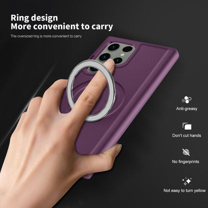 For Samsung Galaxy S23 5G MagSafe Magnetic Holder Phone Case(Purple) - Galaxy S23 5G Cases by buy2fix | Online Shopping UK | buy2fix