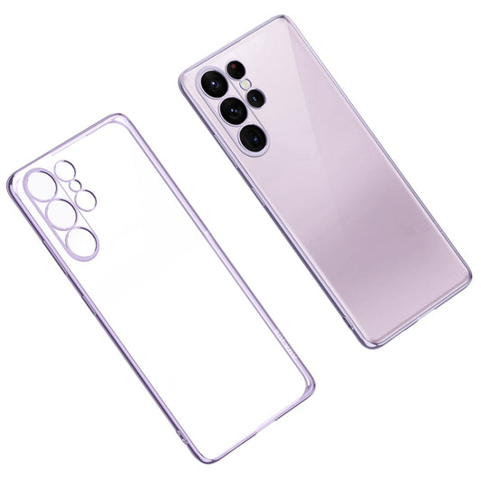 For Samsung Galaxy S23 Ultra 5G SULADA Shockproof Plating TPU Transparent Phone Case(Purple) - Galaxy S23 Ultra 5G Cases by SULADA | Online Shopping UK | buy2fix