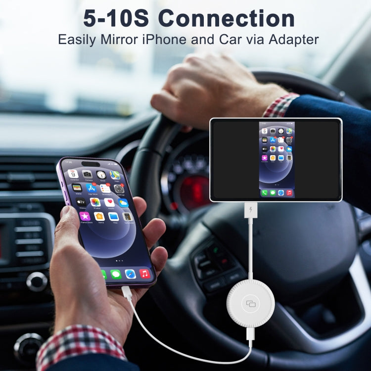 USB-C / Type-C + USB Carplay to Car Mirror Adapter for iPhone(White) - Bluetooth Adapters by buy2fix | Online Shopping UK | buy2fix