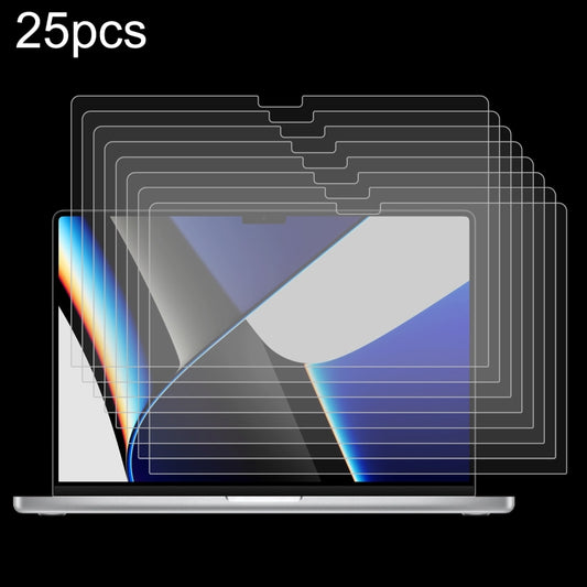 For MacBook Pro 16.2 inch A2485/A2780 25pcs 9H Laptop Screen Explosion-proof Tempered Glass Protective Film - Screen Protectors by buy2fix | Online Shopping UK | buy2fix