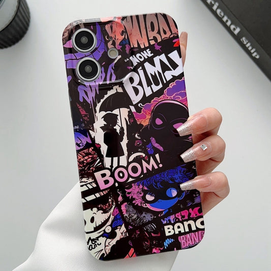 For iPhone 12 Painted Pattern Precise Hole PC Phone Case(Comics Umbrella Boy) - iPhone 12 / 12 Pro Cases by buy2fix | Online Shopping UK | buy2fix