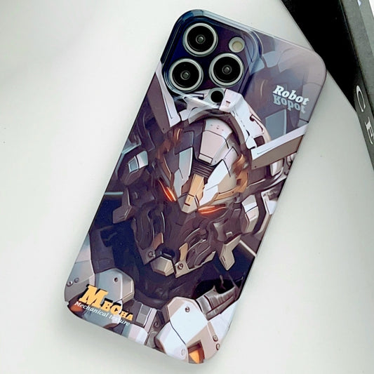 For iPhone 11 Pro Painted Pattern Precise Hole PC Phone Case(Grey Robot) - iPhone 11 Pro Cases by buy2fix | Online Shopping UK | buy2fix