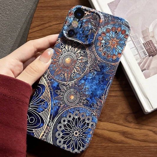 For iPhone X / XS Painted Pattern Precise Hole PC Phone Case(Abstract Flower) - More iPhone Cases by buy2fix | Online Shopping UK | buy2fix