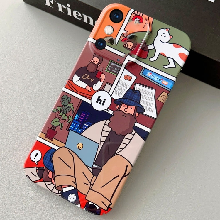 For iPhone XS Max Painted Pattern Precise Hole PC Phone Case(Holiday Uncle) - More iPhone Cases by buy2fix | Online Shopping UK | buy2fix