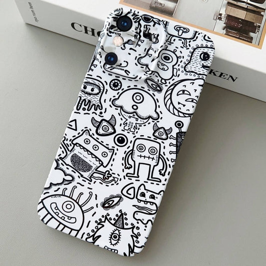 For iPhone XS Max Painted Pattern Precise Hole PC Phone Case(Block Monster) - More iPhone Cases by buy2fix | Online Shopping UK | buy2fix