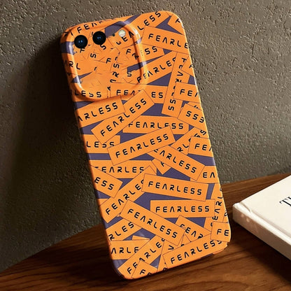 For iPhone 8 Plus / 7 Plus Painted Pattern Precise Hole PC Phone Case(Orange Label) - More iPhone Cases by buy2fix | Online Shopping UK | buy2fix