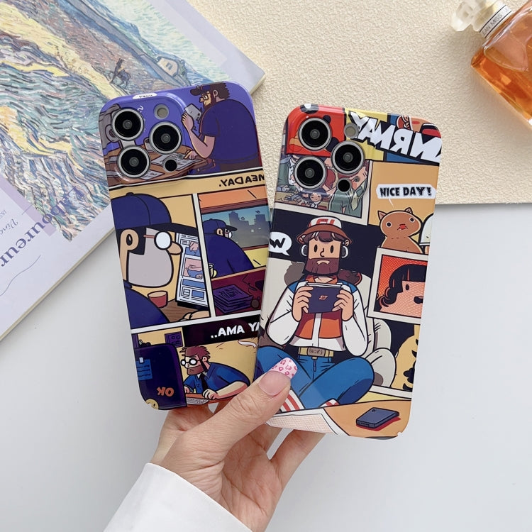 For iPhone 11 Pro Max Painted Pattern Precise Hole PC Phone Case(Purple Astronaut) - iPhone 11 Pro Max Cases by buy2fix | Online Shopping UK | buy2fix