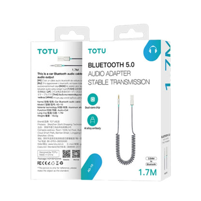 TOTU AD-10 Car Bluetooth 5.0 Receiver Built-in Microphone, Length: 1.7m - Bluetooth Car Kits by TOTUDESIGN | Online Shopping UK | buy2fix