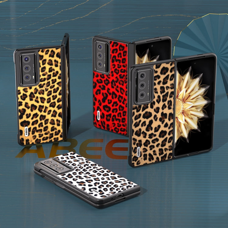 For Honor Magic V2 ABEEL Black Edge Leopard Phone Case(Golden) - Honor Cases by buy2fix | Online Shopping UK | buy2fix