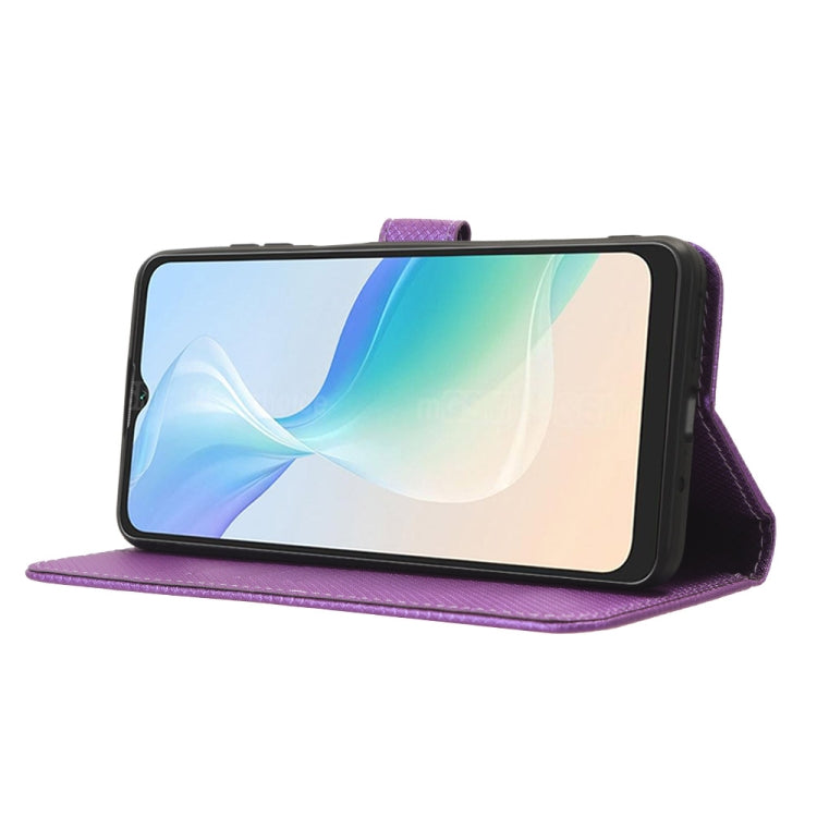 For Blackview Oscal C30 / C30 Pro Diamond Texture Leather Phone Case(Purple) - More Brand by buy2fix | Online Shopping UK | buy2fix