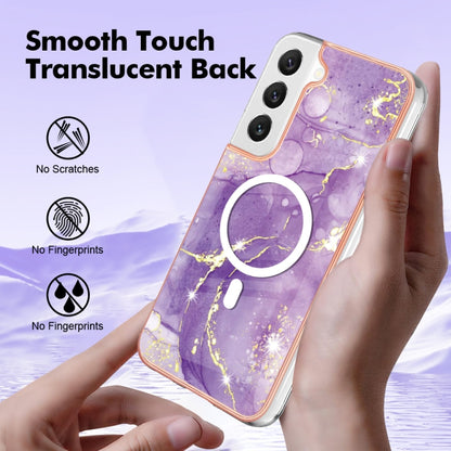 For Samsung Galaxy S22+ 5G Marble Pattern Dual-side IMD Magsafe TPU Phone Case(Purple 002) - Galaxy S22+ 5G Cases by buy2fix | Online Shopping UK | buy2fix
