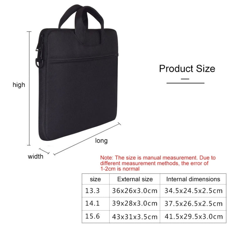 For 14.1 inch ST01S Waterproof Oxford Laptop Diagonal Shoulder Handbag(Black) - 13.3 inch by buy2fix | Online Shopping UK | buy2fix