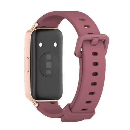 For Huawei Band 8 / 9 Mijobs Silicone Breathable Watch Band(Wine Red+Rose Gold) - Watch Bands by MIJOBS | Online Shopping UK | buy2fix