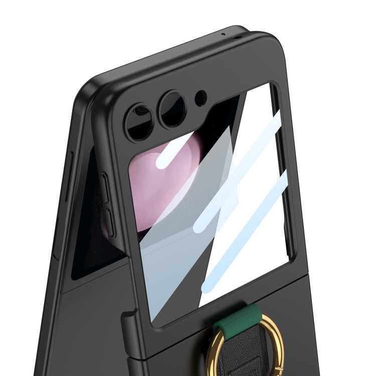 For Samsung Galaxy Z Flip5 GKK Integrated Ultrathin Shockproof Phone Case with Ring Wrist Strap(Black) - Galaxy Z Flip5 Cases by GKK | Online Shopping UK | buy2fix