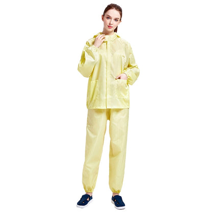 Striped Anti-static Split Hood Dust-proof Work Suit, Size:M(Yellow) - Protective Clothing by buy2fix | Online Shopping UK | buy2fix