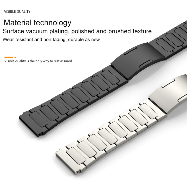 22mm Three Strains Uplift HW Buckle Titanium Metal Watch Band(Titanium Gray) - Watch Bands by buy2fix | Online Shopping UK | buy2fix