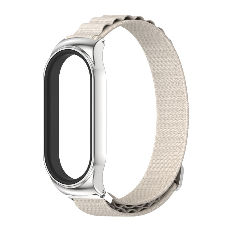 For Xiaomi Mi Band 8 Mijobs CS Case Nylon Breathable Watch Band(Grey Silver) - Watch Bands by MIJOBS | Online Shopping UK | buy2fix