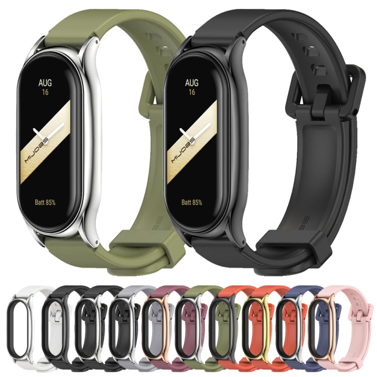 For Xiaomi Mi Band 8 Mijobs Plus Case Silicone Watch Band(Grey Silver) - Watch Bands by MIJOBS | Online Shopping UK | buy2fix