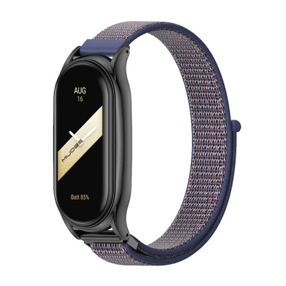 For Xiaomi Mi Band 8 Mijobs Plus Case Breathable Nylon Loop Watch Band(Midnight Blue Black) - Watch Bands by MIJOBS | Online Shopping UK | buy2fix