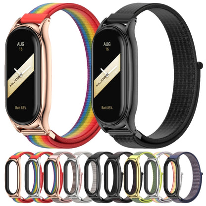 For Xiaomi Mi Band 8 Mijobs Plus Case Breathable Nylon Loop Watch Band(Black Red) - Watch Bands by MIJOBS | Online Shopping UK | buy2fix