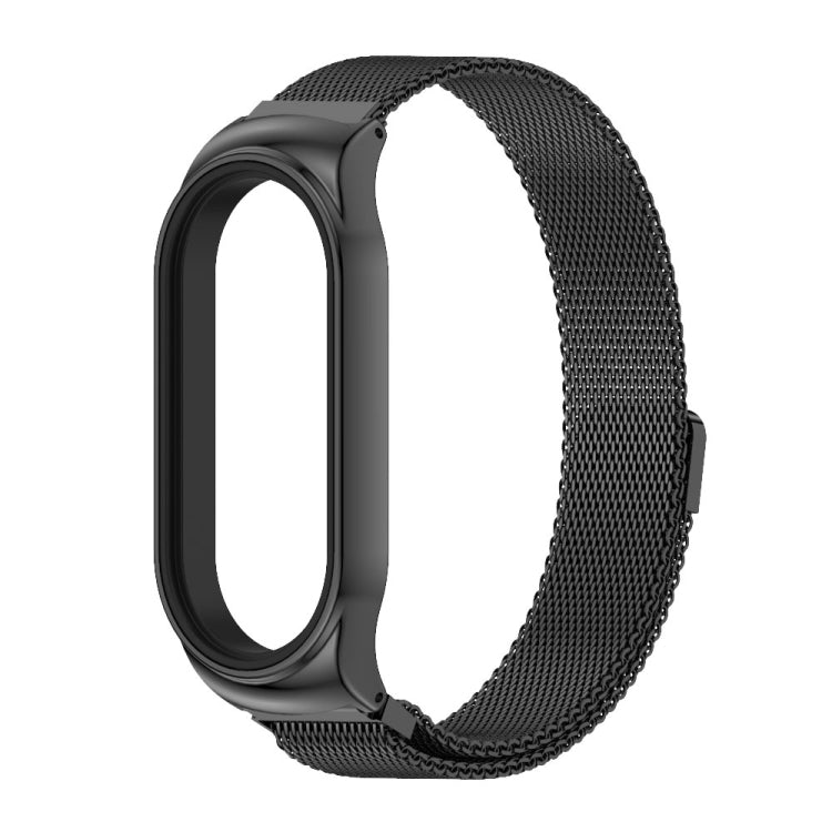 For Xiaomi Mi Band 8 Mijobs CS Case Milan Magnetic Stainless Steel Watch Band(Black) - Watch Bands by MIJOBS | Online Shopping UK | buy2fix