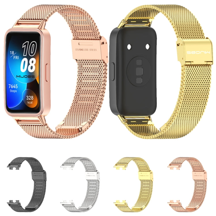 For Huawei Band 8 / 9 Mijobs Milan Buckle Stainless Steel Watch Band(Gold) - Watch Bands by MIJOBS | Online Shopping UK | buy2fix