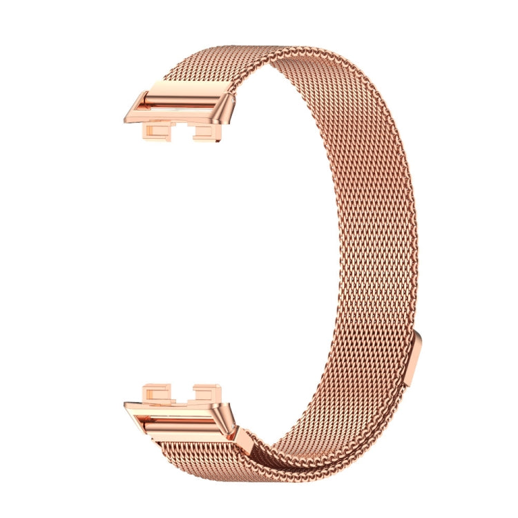 For Huawei Band 8 / 9 Mijobs Milan Magnetic Stainless Steel Watch Band(Rose Gold) - Watch Bands by MIJOBS | Online Shopping UK | buy2fix