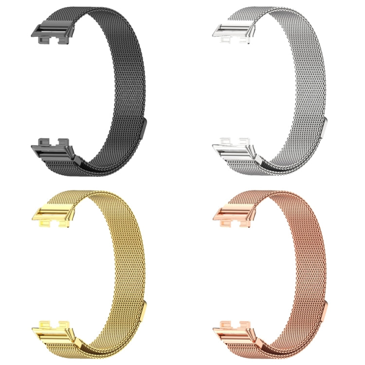 For Huawei Band 8 / 9 Mijobs Milan Magnetic Stainless Steel Watch Band(Rose Gold) - Watch Bands by MIJOBS | Online Shopping UK | buy2fix