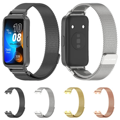 For Huawei Band 8 / 9 Mijobs Milan Magnetic Stainless Steel Watch Band(Silver) - Watch Bands by MIJOBS | Online Shopping UK | buy2fix