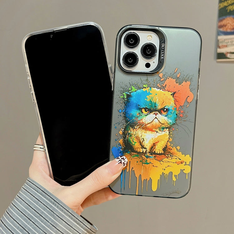 For iPhone 15 Pro Max Cute Animal Pattern Series PC + TPU Phone Case(Tiger) - iPhone 15 Pro Max Cases by buy2fix | Online Shopping UK | buy2fix