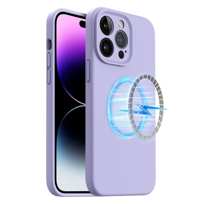 For iPhone 14 Pro Max LK MagSafe Magnetic Silicone Phone Case(Purple) - iPhone 14 Pro Max Cases by buy2fix | Online Shopping UK | buy2fix