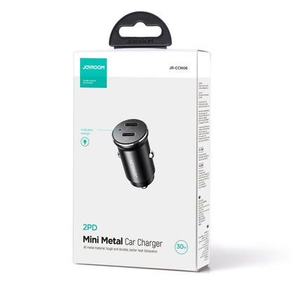 JOYROOM JR-CCN06 30W Dual PD Type-C Mini Metal Car Charger(Black) - Car Charger by JOYROOM | Online Shopping UK | buy2fix