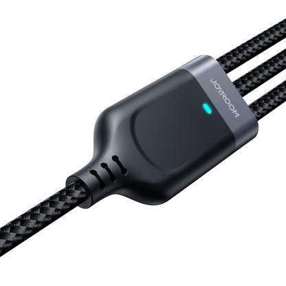 JOYROOM A18 3.5A USB to 8 Pin+USB-C/Type-C+Micro USB 3 in 1 Data Cable, Length:1.2m(Black) - Multifunction Cable by JOYROOM | Online Shopping UK | buy2fix