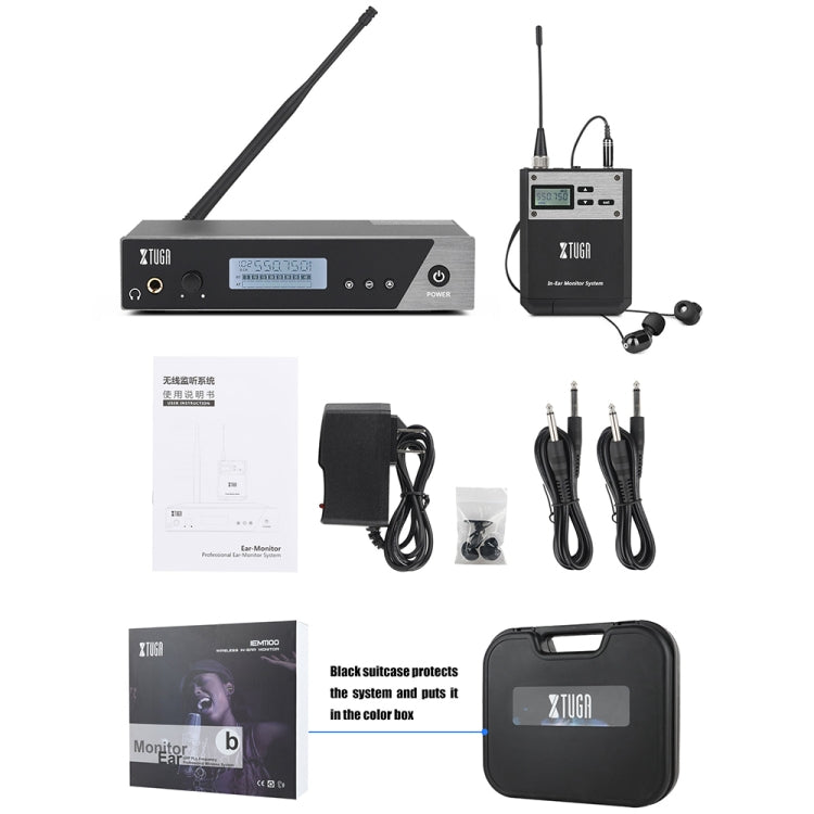 XTUGA  IEM1100 Professional Wireless In Ear Monitor System 1 BodyPacks(US Plug) - Microphone by XTUGA | Online Shopping UK | buy2fix