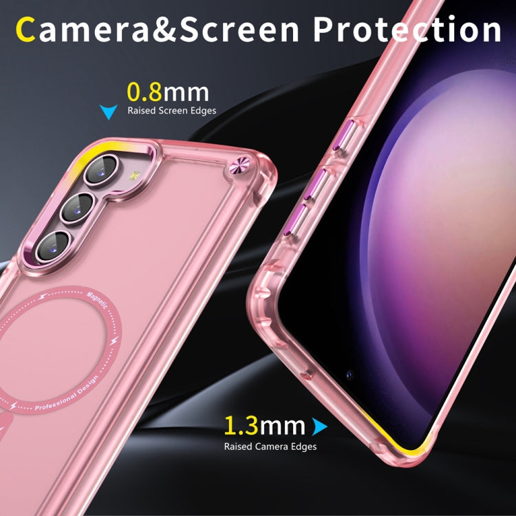 For Samsung Galaxy S23+ 5G Skin Feel TPU + PC MagSafe Magnetic Phone Case(Transparent Pink) - Galaxy S23+ 5G Cases by buy2fix | Online Shopping UK | buy2fix