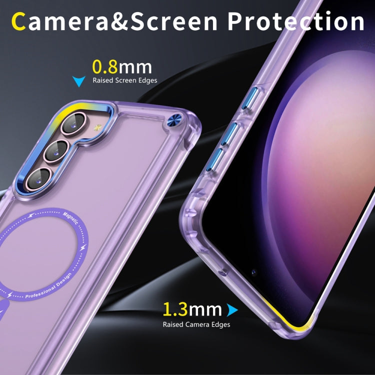 For Samsung Galaxy S23+ 5G Skin Feel TPU + PC MagSafe Magnetic Phone Case(Transparent Purple) - Galaxy S23+ 5G Cases by buy2fix | Online Shopping UK | buy2fix