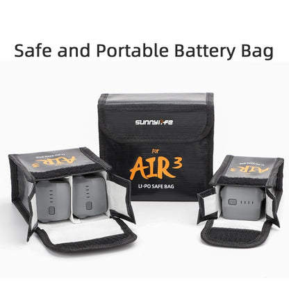 For DJI Air 3 Sunnylife Battery Explosion-proof Safe Bag Protective Li-Po Safe Bag For 3pcs Batteries - Carry Cases & Bags by Sunnylife | Online Shopping UK | buy2fix