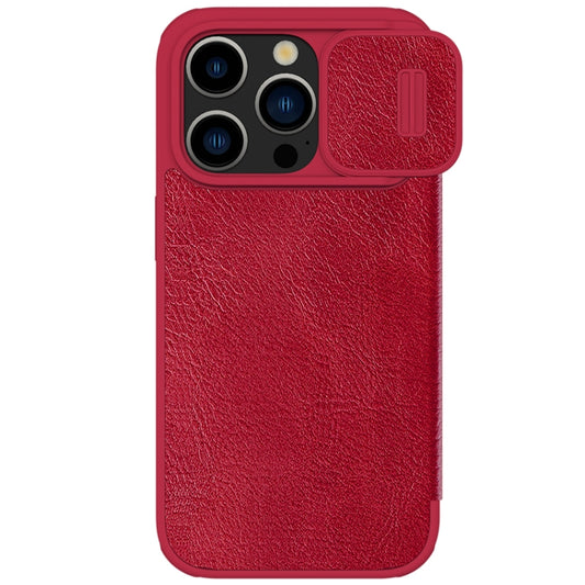 For iPhone 15 Pro Max NILLKIN QIN Series Pro Sliding Camera Cover Design Leather Phone Case(Red) - iPhone 15 Pro Max Cases by NILLKIN | Online Shopping UK | buy2fix