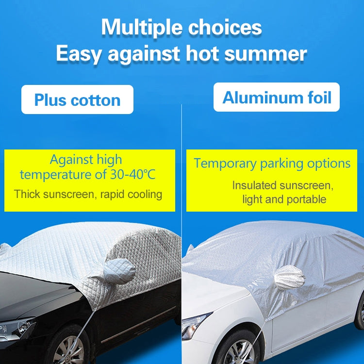 Car Half-cover Car Clothing Sunscreen Heat Insulation Sun Nisor, Aluminum Foil Size: 4.8x1.8x1.5m - Aluminum Film PEVA by buy2fix | Online Shopping UK | buy2fix