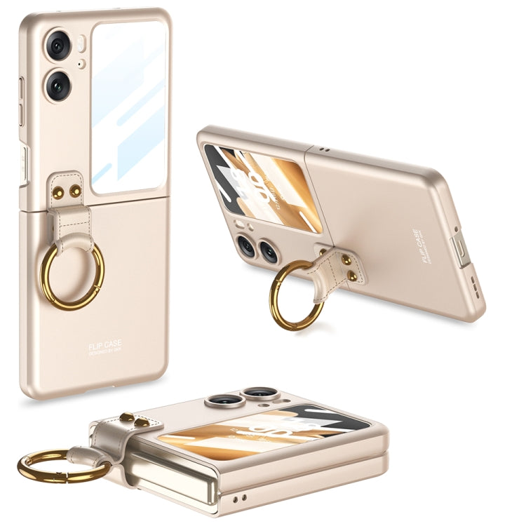 For OPPO Find N2 Flip GKK Integrated Ultra-thin Full Coverage Phone Case with Ring Holder(Gold) - Find N2 Flip Cases by GKK | Online Shopping UK | buy2fix