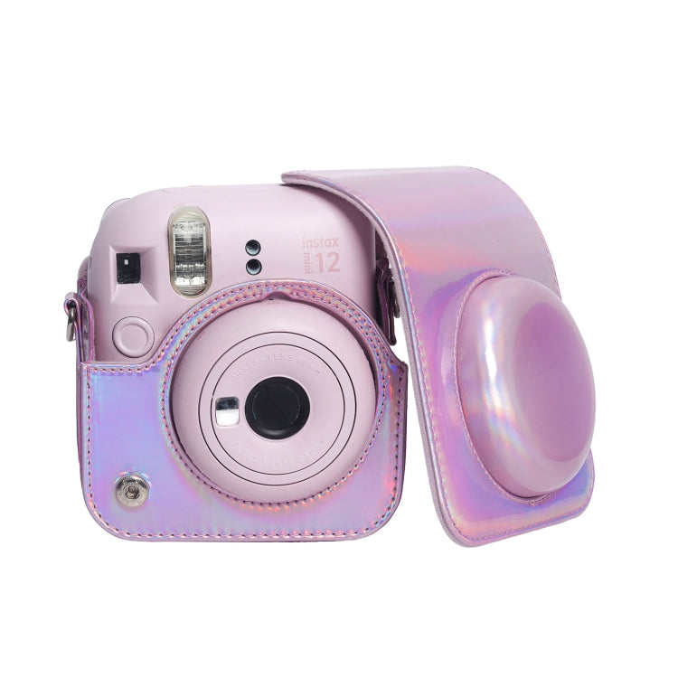 For FUJIFILM instax mini 12 Laser Full Body Leather Case Camera Bag with Strap(Pink) - Leather Bag by buy2fix | Online Shopping UK | buy2fix