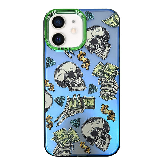 For iPhone 11 Aurora Series Painted Pattern Phone Case(Skull) - iPhone 11 Cases by buy2fix | Online Shopping UK | buy2fix