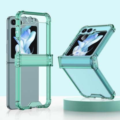 For Samsung Galaxy Z Flip5 GKK Electroplated Airbag Hinge Shockproof Phone Case(Transparent Green) - Galaxy Z Flip5 Cases by GKK | Online Shopping UK | buy2fix