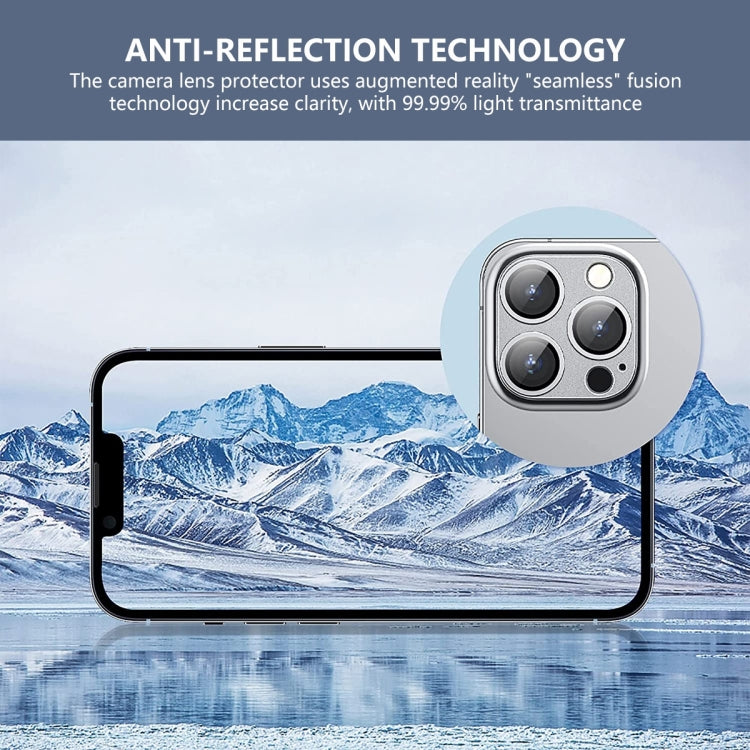 For iPhone 12 Pro ENKAY Hat-Prince Anti-reflection Camera Lens Aluminium Alloy Tempered Glass Film(Silver) - iPhone 12 / 12 Pro Tempered Glass by ENKAY | Online Shopping UK | buy2fix