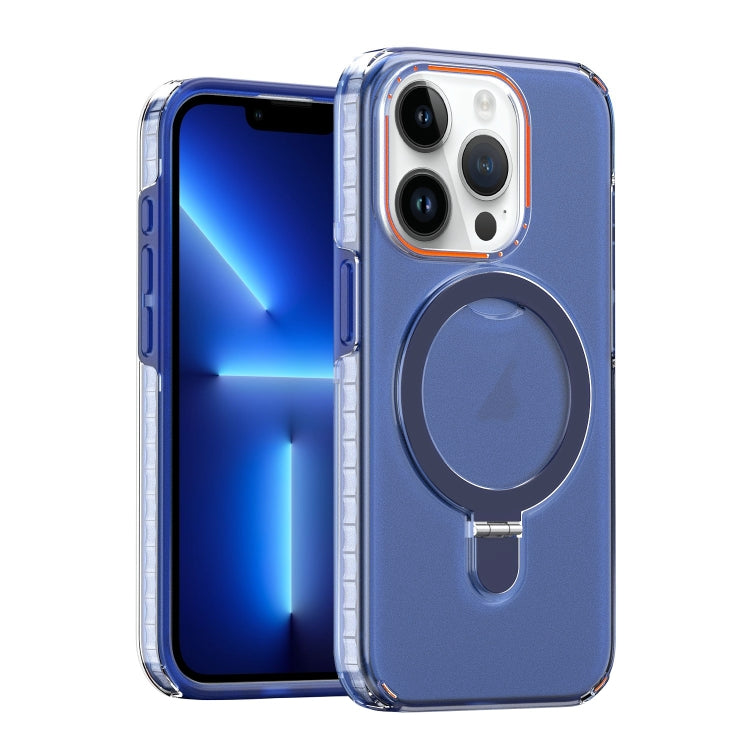 For iPhone 13 Pro Colorful 2 in 1 MagSafe Holder Phone Case(Blue) - iPhone 13 Pro Cases by buy2fix | Online Shopping UK | buy2fix