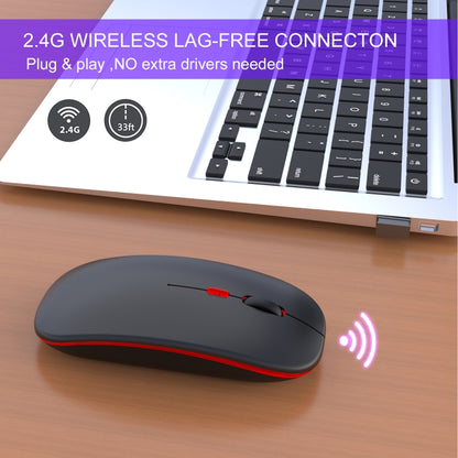 HXSJ M40 2.4GHZ 800,1200,1600dpi Third Gear Adjustment Colorful Wireless Mouse USB Rechargeable(Black) - Wireless Mice by HXSJ | Online Shopping UK | buy2fix