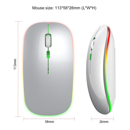 HXSJ M40 2.4GHZ 800,1200,1600dpi Third Gear Adjustment Colorful Wireless Mouse USB Rechargeable(Silver) - Wireless Mice by HXSJ | Online Shopping UK | buy2fix