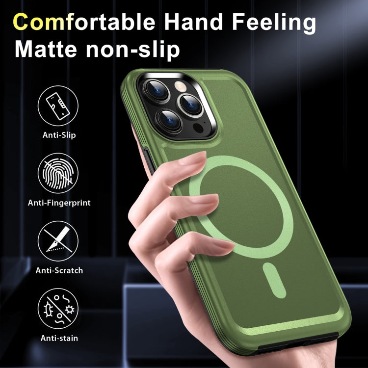 For iPhone 15 Plus Shield Armor MagSafe TPU Hybrid PC Phone Case(Grass Green) - iPhone 15 Plus Cases by buy2fix | Online Shopping UK | buy2fix