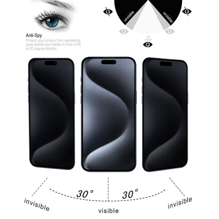 For iPhone 15 Pro Max / 15 Plus Full Cover Anti-spy Silk Screen Tempered Glass Film - iPhone 15 Plus Tempered Glass by buy2fix | Online Shopping UK | buy2fix