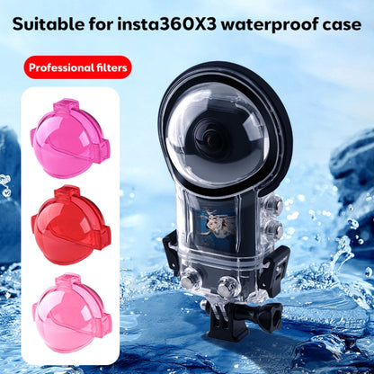 For Insta360 X3 Housing Diving Color Lens Filter(Red) - Len Accessories by buy2fix | Online Shopping UK | buy2fix